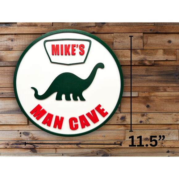 Custom Sinclair Dinosaur Man Cave Sign Personalized Name 11.5”  Gift for a man - Picture 8 of 10